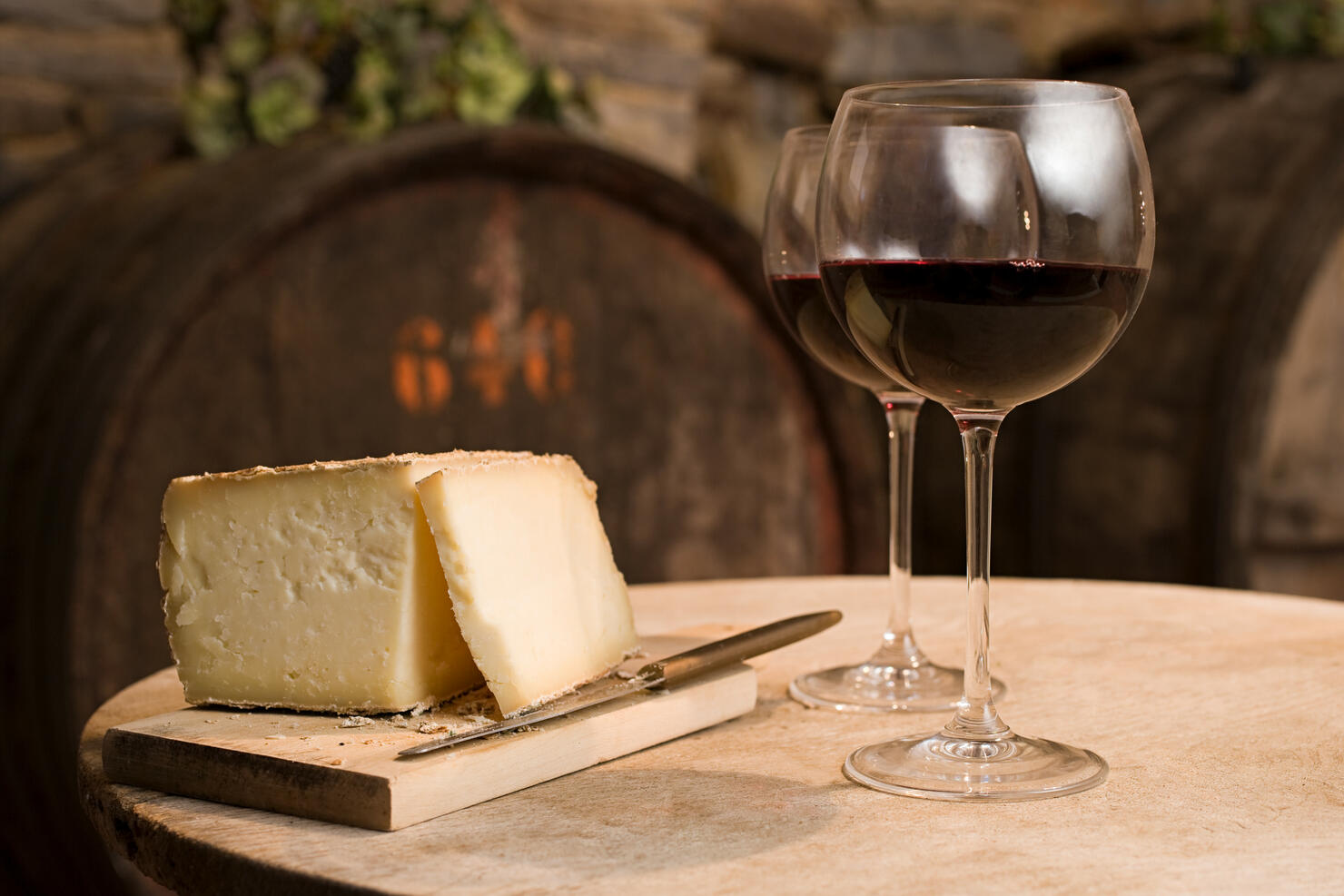 Cheese and red wine