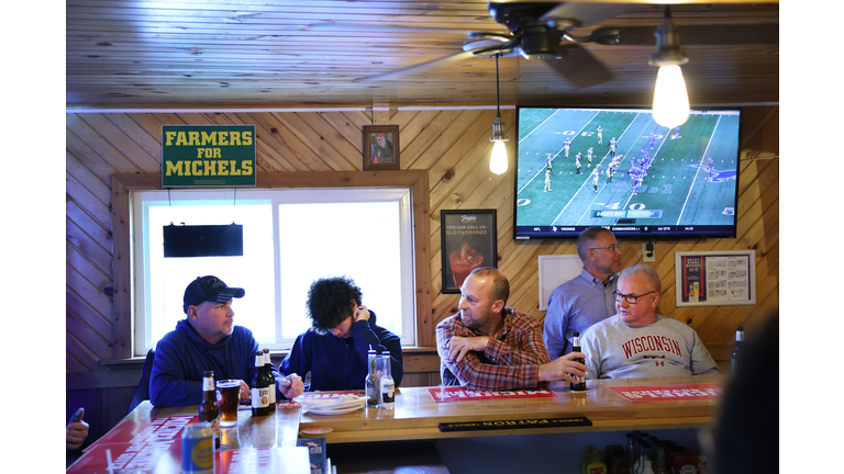 Tim Michels Campaigns For Wisconsin Governor At Packers Football Watch Party