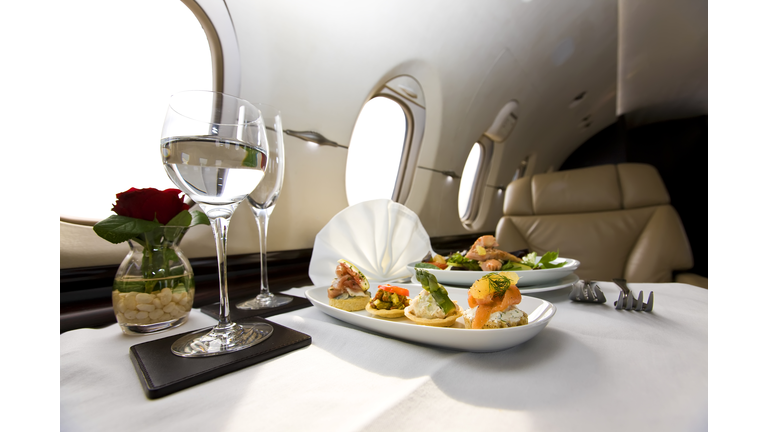 Corporate Jet Canapés meal.