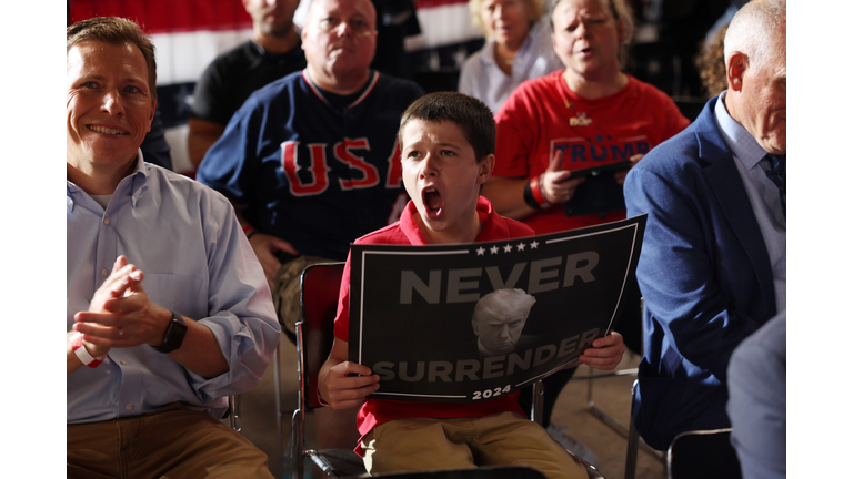 Republican Nominee For President Holds A Campaign Rally In Harrisburg, Pennsylvania