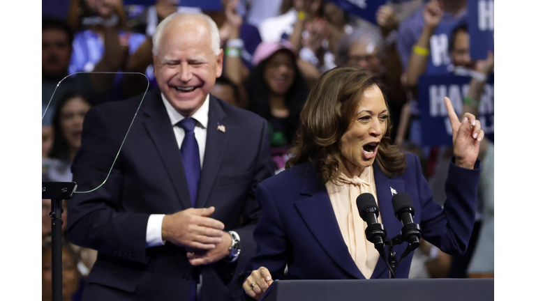 Kamala Harris And Running Mate Tim Walz Make First Appearance Together In Philadelphia