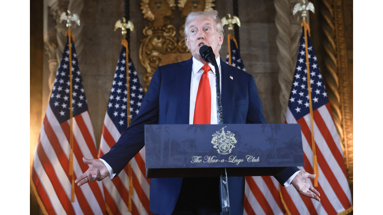 Republican Presidential Nominee Donald Trump Speaks To The Press In Palm Beach, Florida