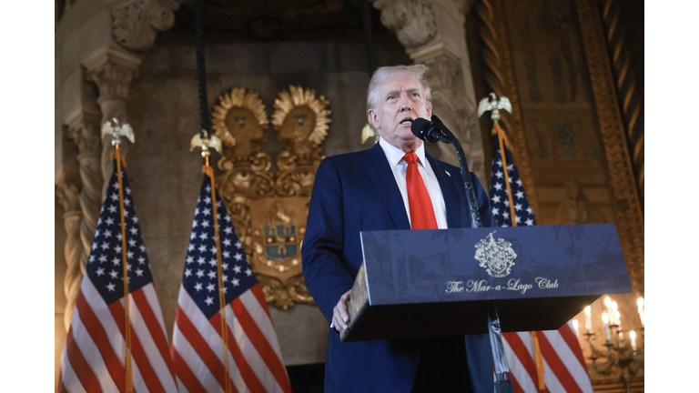 Republican Presidential Nominee Donald Trump Speaks To The Press In Palm Beach, Florida