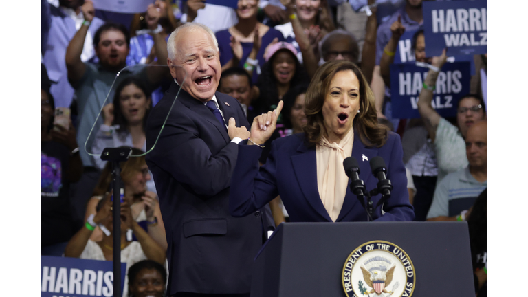 Kamala Harris And Running Mate Tim Walz Make First Appearance Together In Philadelphia