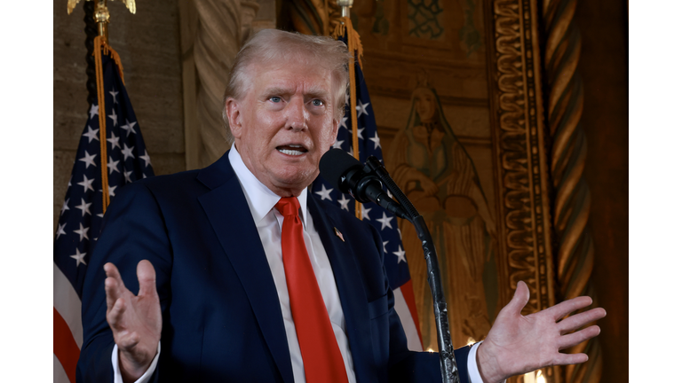 Republican Presidential Nominee Donald Trump Speaks To The Press In Palm Beach, Florida