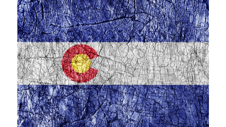 Grudge stone painted US Colorado flag