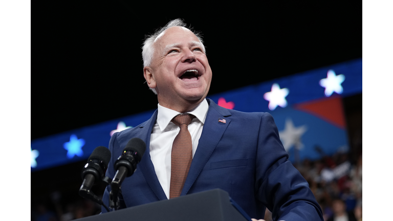 Democratic Presidential Candidate Kamala Harris Holds Rally With Running Mate Tim Walz In Arizona