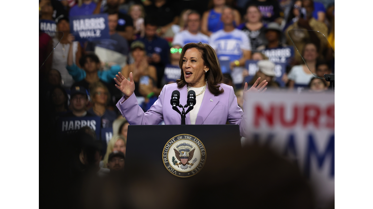 Kamala Harris And Tim Walz Hold Presidential Campaign Rally In Las Vegas