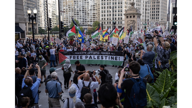 Protesters Demonstrate During The 2024 Democratic National Convention In Chicago