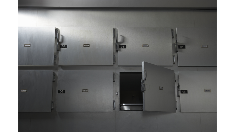 "Morgue in hospital, low angle view"
