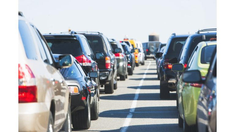 USA, New York State, New York City, Cars in traffic jam