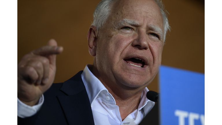 Democratic Vice Presidential Nominee Tim Walz Holds A Campaign Rally In Erie, Pennsylvania