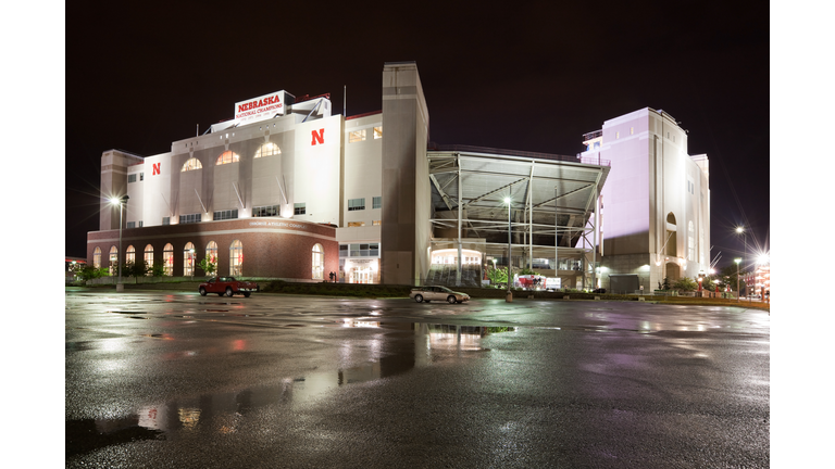 University of Nebraska Memorial Stadium at Night