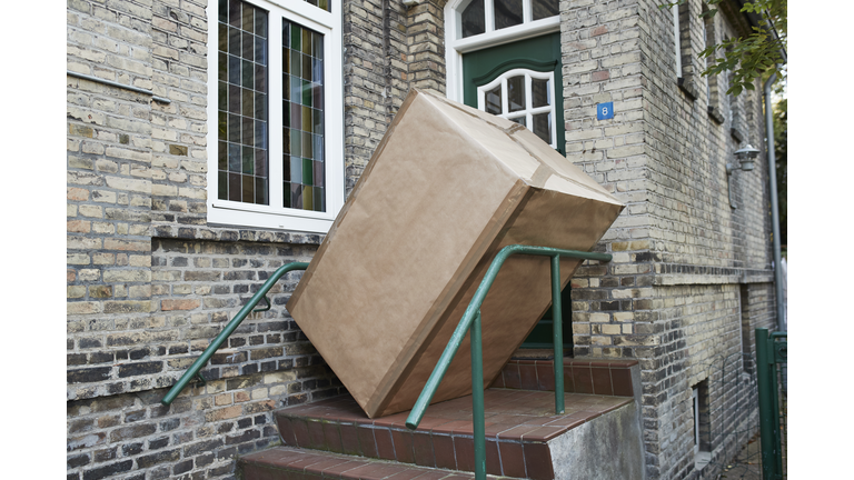 Package at entrance of house