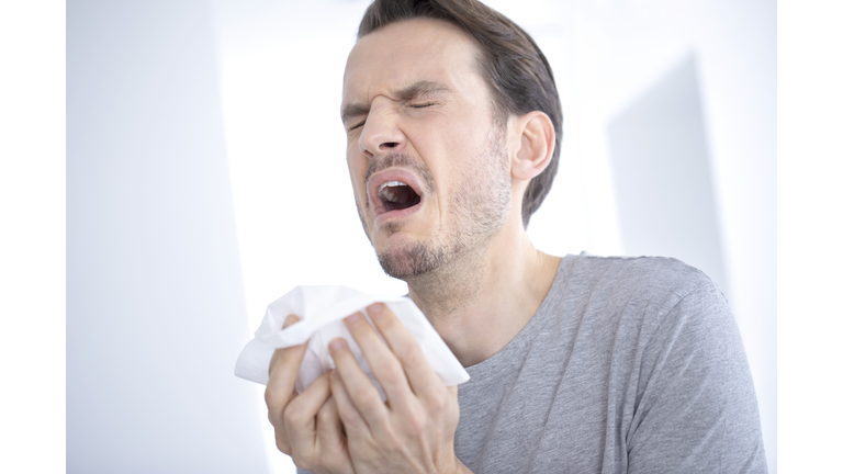 Man sneezing