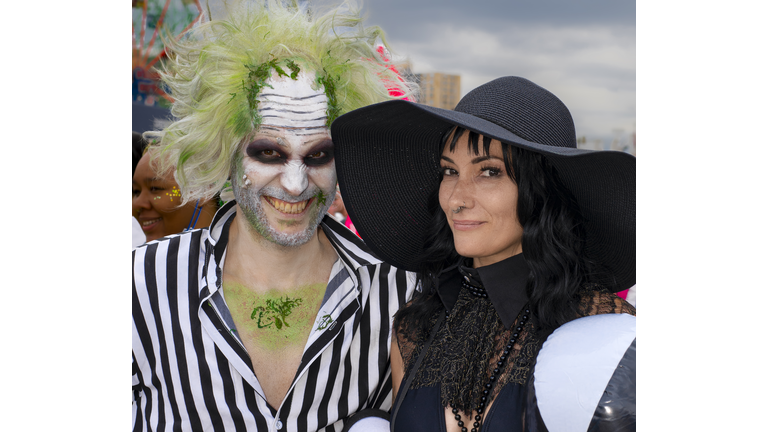 Couple at Mermaid Parade, Coney island, New York, USA