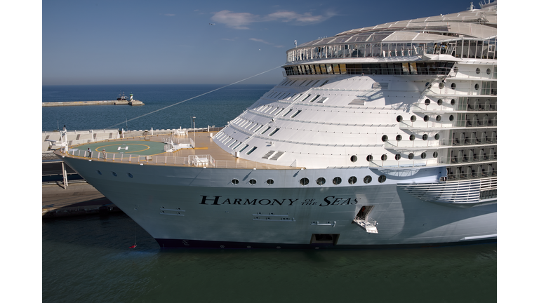 Harmony of the Seas Anchored in Barcelona, Spain