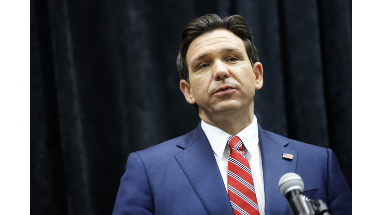 GOP Presidential Candidate Ron DeSantis Speaks To The Press After A Fox News Townhall