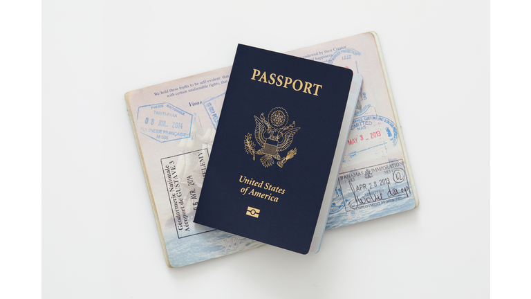 Studio shot of American passports