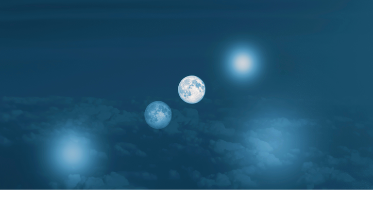 Fantastic moon in dark sky