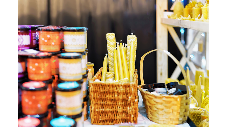 Stall with wax candles