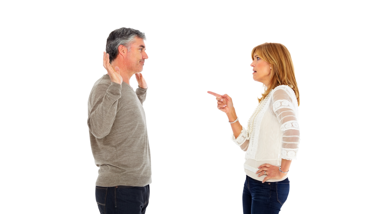 Mature woman arguing with her husband