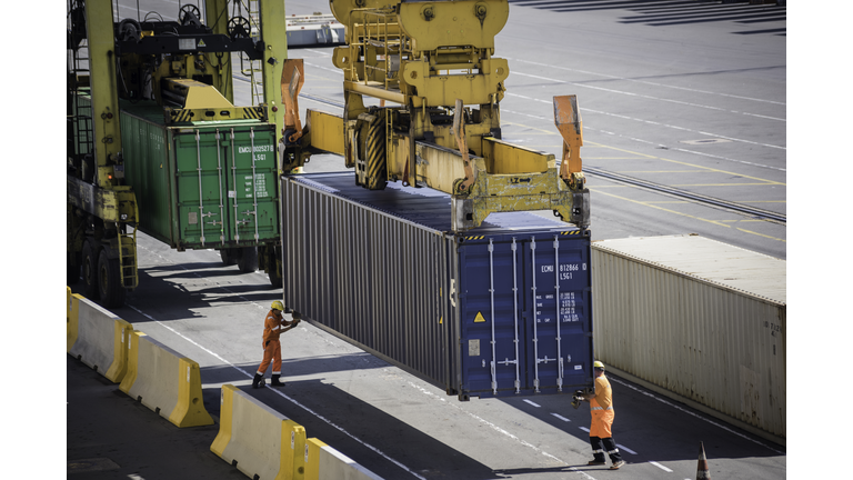 Worker on docks