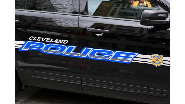 Close-up of a the logo on a police vehicle