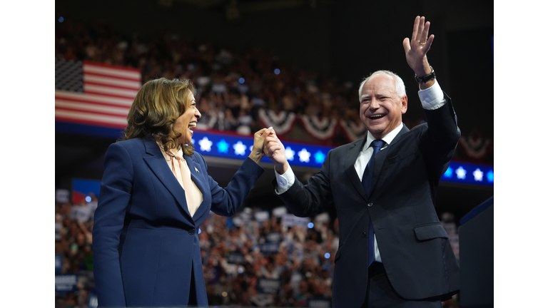 Kamala Harris And Running Mate Tim Walz Make First Appearance Together In Philadelphia