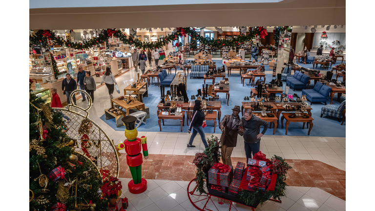 Shoppers Search For Gifts Amidst Holiday Atmosphere