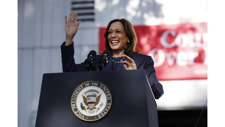 Democratic Presidential Candidate Kamala Harris Campaigns In Pennsylvania's Bucks County