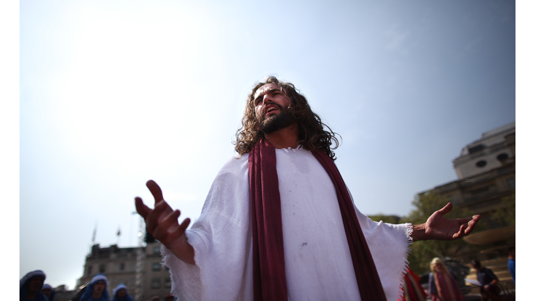 Actors Perform The Easter Passion Of Jesus In Trafalgar Square