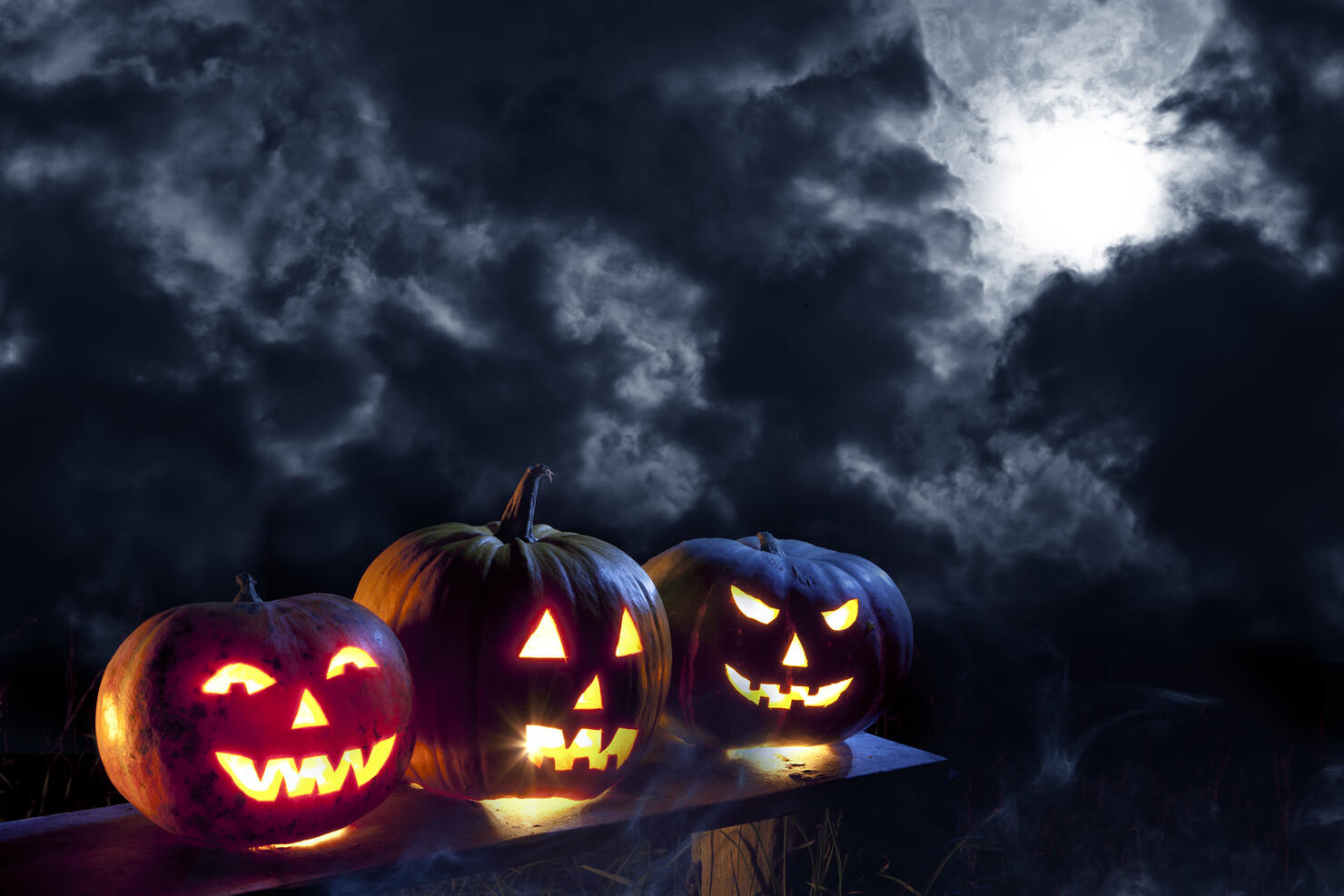 Jack O' Lantern in moonlight