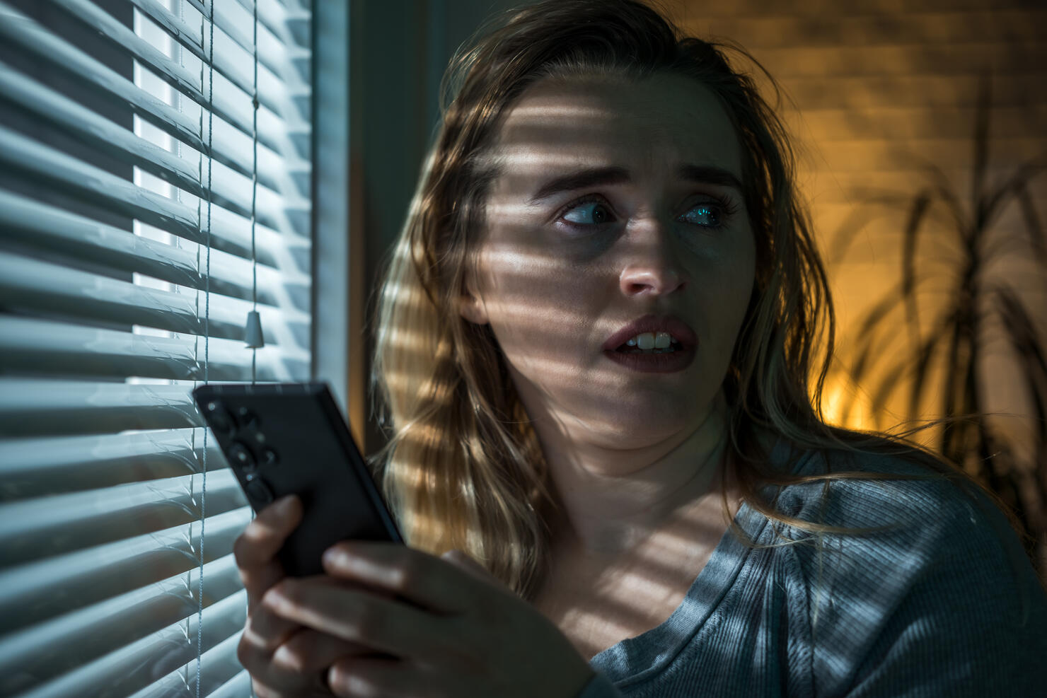Scared woman