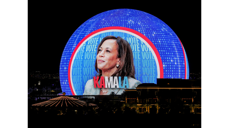 Kamala Harris Campaign Advertises On Sphere In Las Vegas