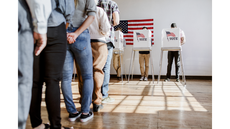 American at a polling booth