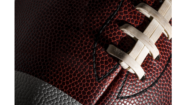 Macro of an american football ball