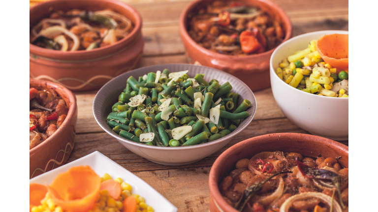 Green beans salad, close up