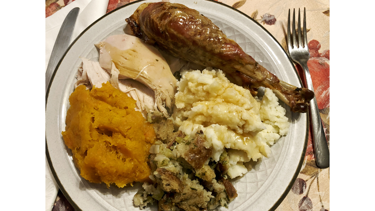 Thanksgiving dinner plate