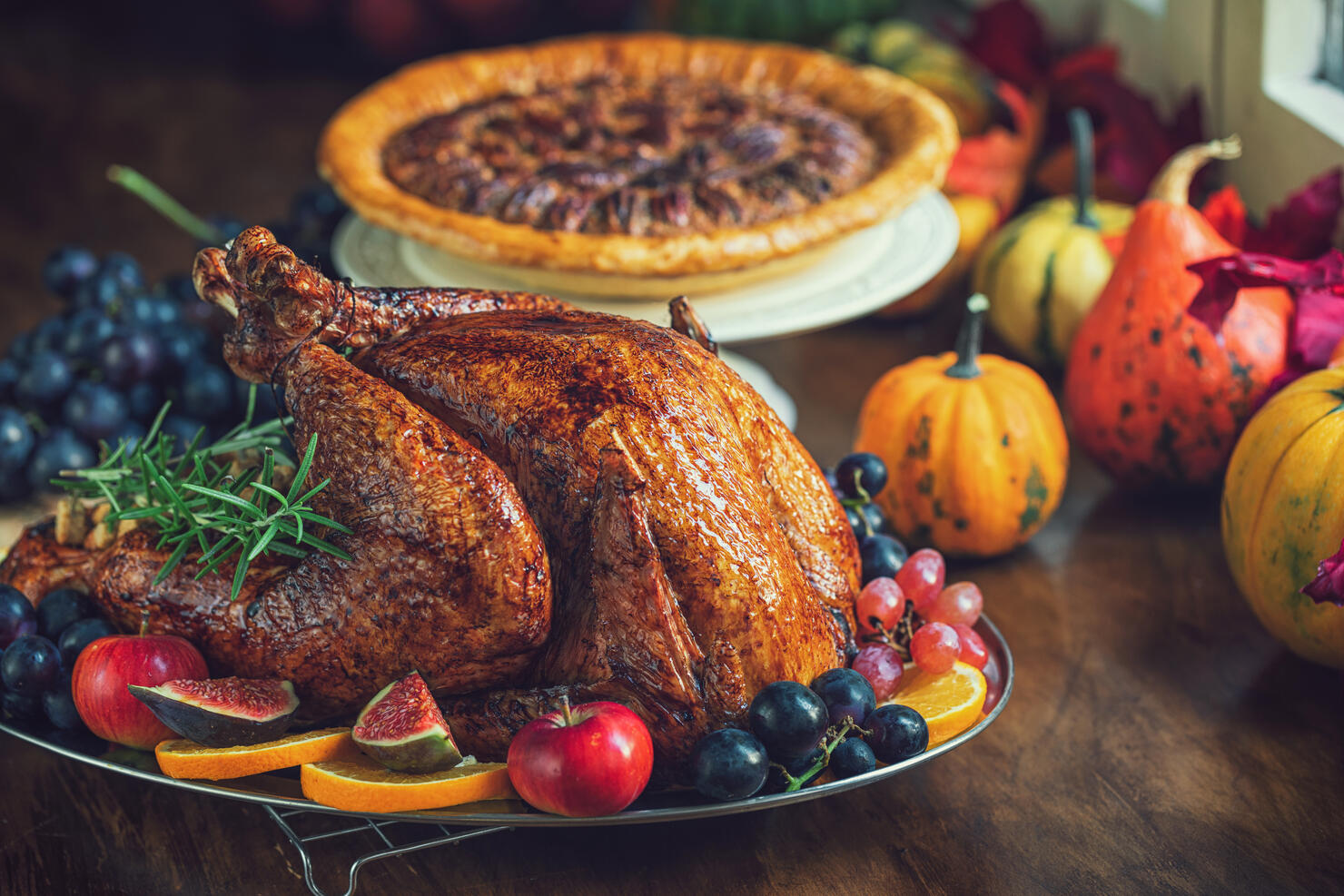 Traditional stuffed turkey for Thanksgiving holidays