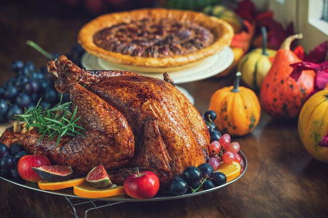 Traditional stuffed turkey for Thanksgiving holidays