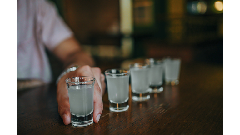 Man drinking at the bar