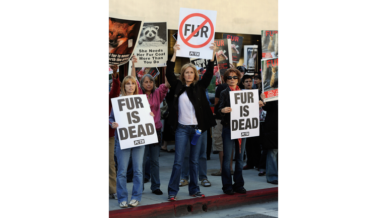 Anti-Fur Activists Urge Shoppers Not To Buy Fur In Beverly Hills