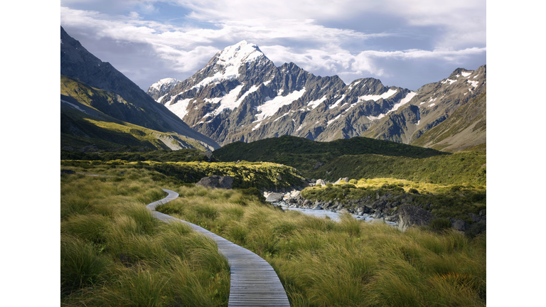 Trail to Mt. Cook, South Island, New Zealand