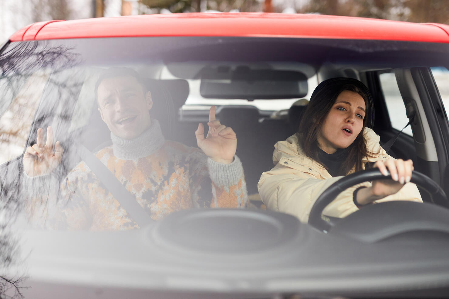 Couple Singing in Car