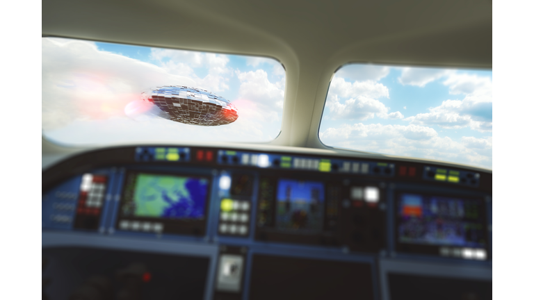 UFO flying in front of airplane