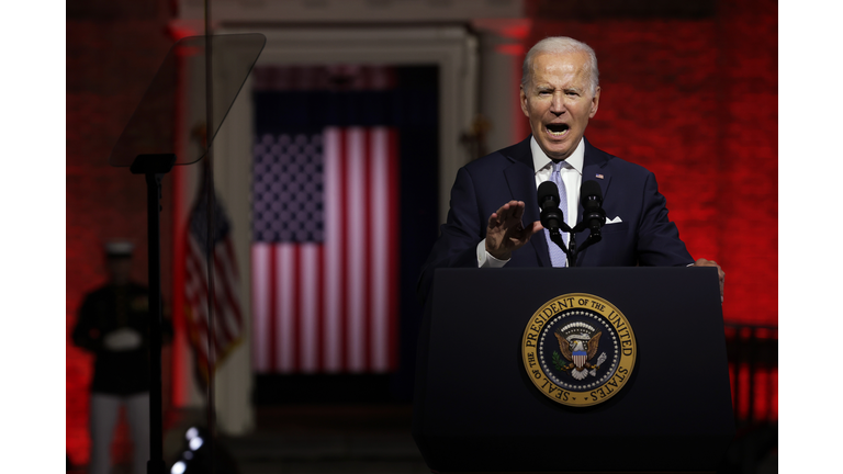 President Biden During Primetime Speech Outside Philadelphia's Independence National Historical Park