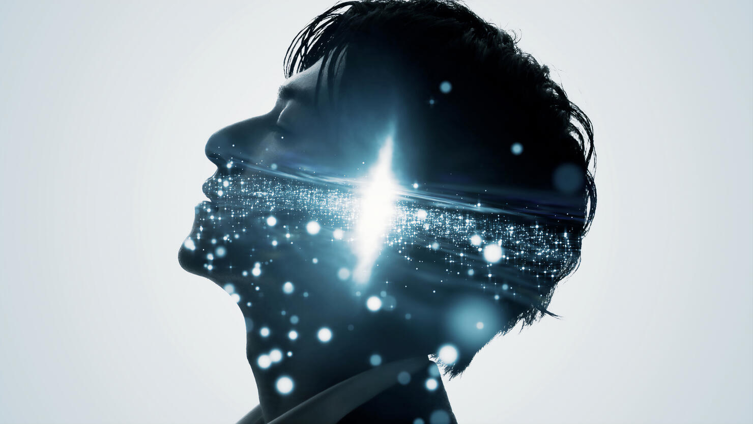 AI (Artificial Intelligence) concept. Deep learning. Mindfulness. Psychology.