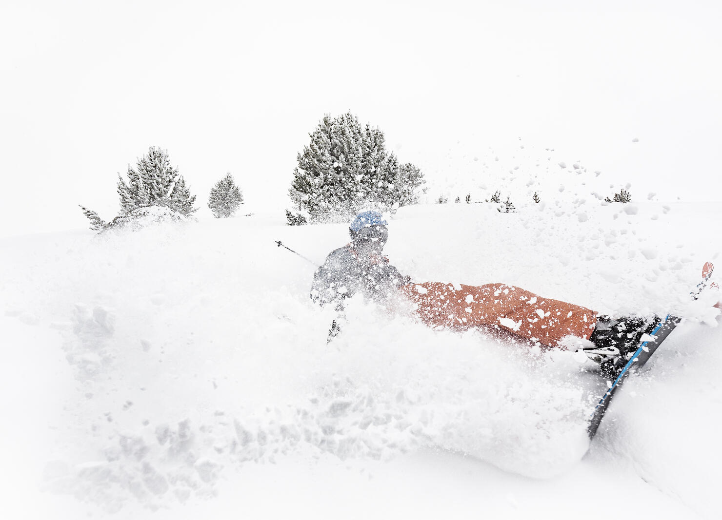 Skier falling down