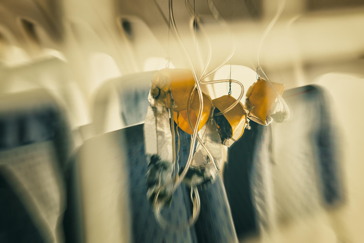 oxygen mask in airplane